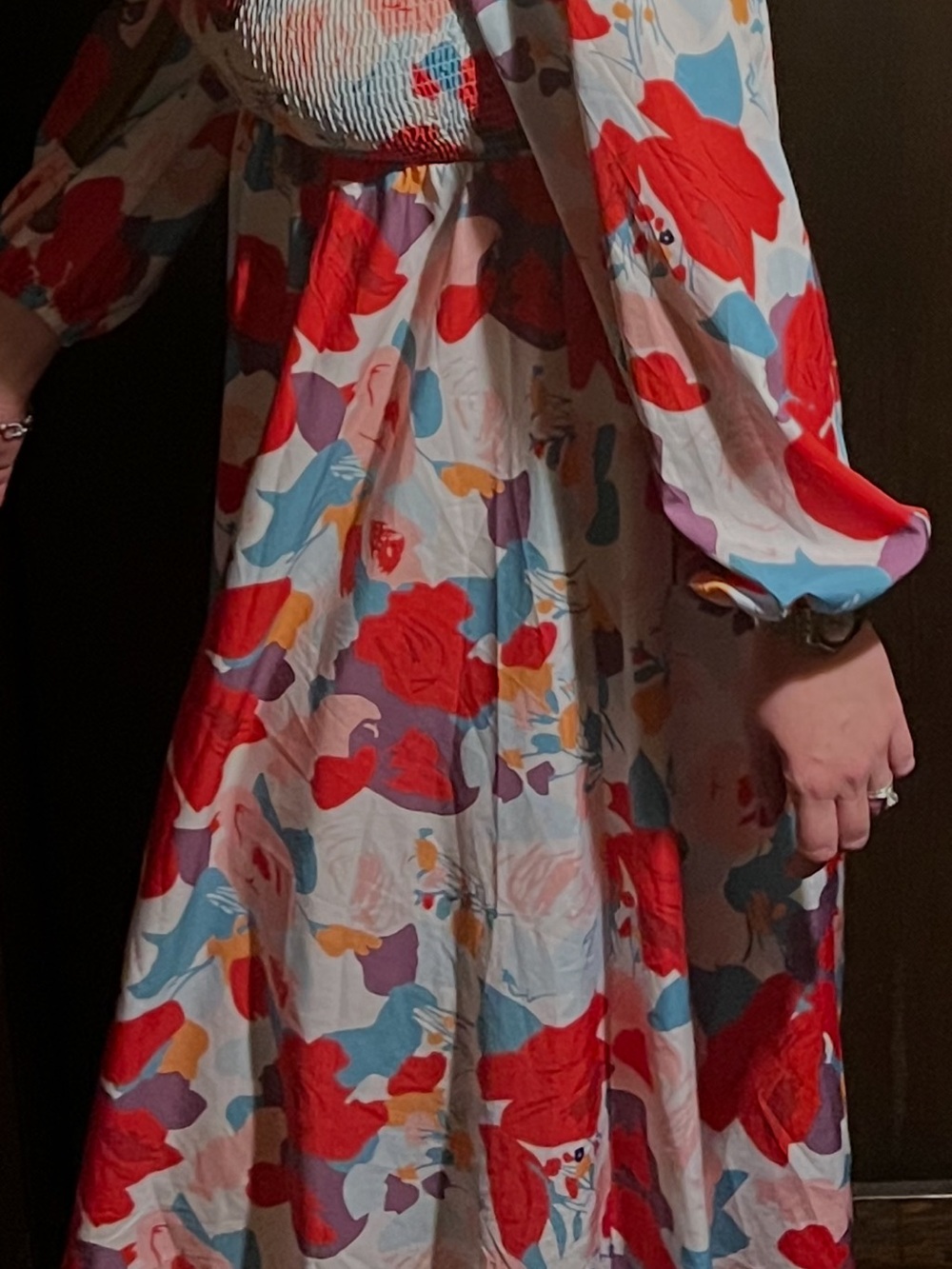 Floral Multi-Color Long Sleeve Maxi Dress